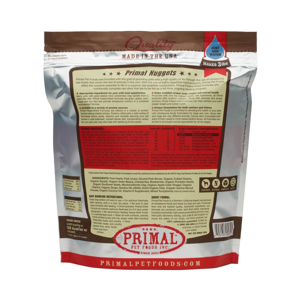 Primal Freeze Dried Pork Dog Food Delivery in Malaysia