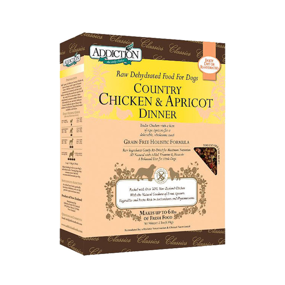 Addiction Chicken Apricot Raw Dehydrated Dog Food Delivery in